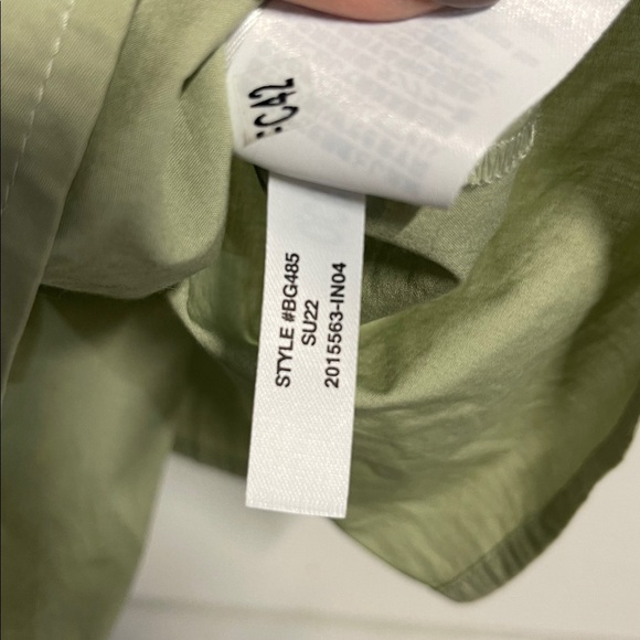 J CREW WOMENS CINCHED WAIST COTTON POPLIN DRESS GREEN 12 PETITE BG485 - Picture 8 of 9